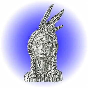 American Indian Head - Pewter FIGURINE Lead Free