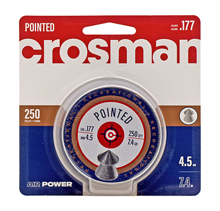 250-pc. Crosman Pointed High Grade 4.5mm .177 Caliber Pellets