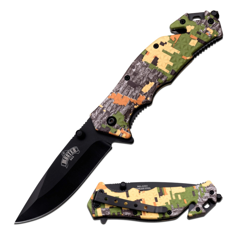 Tactical Pocket KNIFE Digital Camo Handle Spring Assist Folding KNIFE